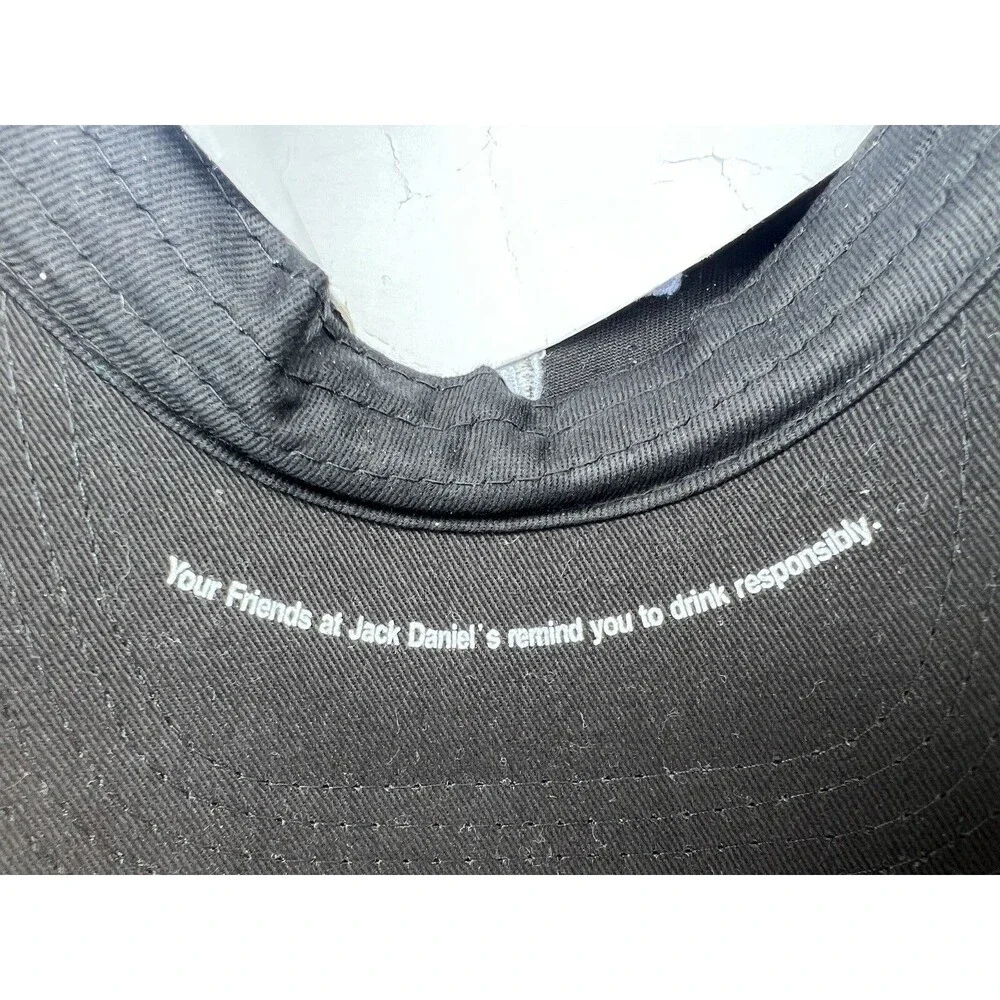 Jack Daniels No.7 Black Cap Hat Light Stitched Lettering  OSFM Adjustable - New
